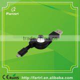 Hot Selling 1M / 2M / 3M Micro USB Retractable Cable For Android