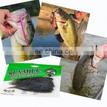 140mm 3.8g 8pcs/bag Wholesale Big Fishing Worms Texas Baits Soft Plastic Bass Fishing Lure thumbnail-2