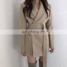 Оптовая продажа индивидуально изготовленных ретро повседневных костюмов для офисных работников, офисной одежды, бежевых блуз для женщин, жакетов и курток для женщин thumbnail-5