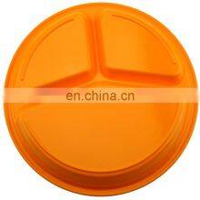 3-Compartments Candy Color Melamine Plastic Kids Dinner Dish, Candy Color Partition Dish Silicone Dinner Plate thumbnail-5