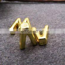 Wholesales Customized Golden Stainless Alphabet Sign Gold 3d Metal Hardware Letter For Bags thumbnail-5