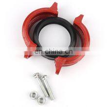 Grooved Pipe Fittings Steel Orange Industrial Clamp Connector Ductile Iron Fire Groove Clamp Factory Stock thumbnail-1