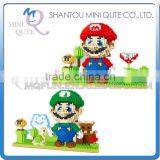 Mini Qute YZ 2 Styes Anime Japanese Super Mario Luigi Game Diamond Block Plastic Building Block Boys Educational Toy