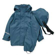 Custom Wholesale Outdoor Waterproof Jacket Bib Overall Yellow PU Raincoat Rain Suit for Kids & Toddler thumbnail-5