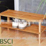 Bamboo 2-Tiers Stackable Shoe Rack thumbnail-1