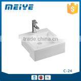C-24 Modern Bathroom Design, Quality Square Art Basin, Bathroom Mounting Above Cabinet White Ceramic Washbasin Bowl thumbnail-1