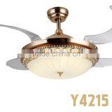 42inch Glass Lampshade ABS 4 Blades Ceiling Fan Lighting Fixture