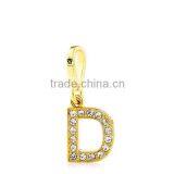 Gold Rhinestone Alphabet Charm Letter Pendant Alphabet Keychain thumbnail-4