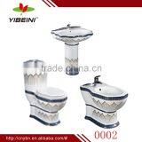 Embossment Ceramic Decorated Two Piece Toilet ,sanitary Ware Toilet Set thumbnail-1