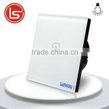 Factory Outlet SANKOU 1Gang White Crystal Glass Panel+LED EU Standard Electrical Touch Remote Dimmer Switches With Controller thumbnail-1