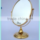 high-end oval golden mertal jewelry/cosmetic/makeup desktop mirror