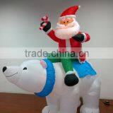 DJ-XT-65 Inflatable Christmas Santa on Polar Bear With Candy Airblown Music Decoration thumbnail-3