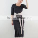 2016 Fashion Black Sleeves Dress Black Vegan Dress Modest Dress thumbnail-4