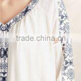 Custom Manufacturer Women Clothes v Neck Embroidered Full Sleeves Blouse Designs thumbnail-4