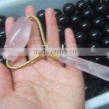 Natural Rock Rose Quartz Crystal Massage Wand