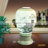 Wooden Porcelain Led Vintage Table Light Table Lamp Home Decor Light Table thumbnail-2