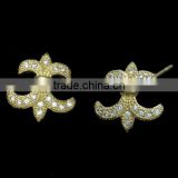 Unique Jewelry Golden Rhinestone Anchor Earrings