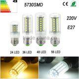 CE&RoHs LED E27 SMD5730 Lamp 9W 12W 15W 18W 20W Light AC 220V 5730 Corn Bulb Christmas Chandelier Candle Lights Lighting