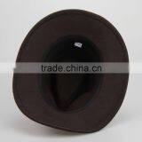 Bull Rider Jazz Fedora Sunhat Men Felt Hats Ribbon Band Western Cowboy Hat Brown thumbnail-5