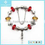 Famous New Design 925 Silver Ceramics Bead and Brass Chain Cat Alloy Bracelet thumbnail-6