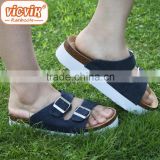 Summer leather buckle cork outsole wear-resisting ladies fancy sandal