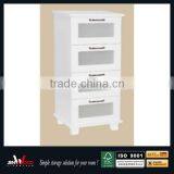 4 Drawers Glass Door Floor Stand MDF Waterproof Bathroom Cabinets thumbnail-1