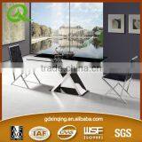 TH721 low price tempered glass top restaurant tables and chairs