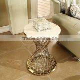 Marble Stainless Steel High Side Table for Corner thumbnail-5