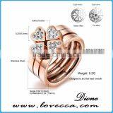 Wholesale Bulk Sale Heart Shaped Rose Gold Plating Stainless Steel Ring Women Jewelry thumbnail-5