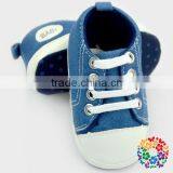 New Arrival Cotton Baby Shoes Solid Color Baby Lace-up Shoes Blue Jean Soft Sole Baby Shoes thumbnail-2