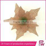 New Design Linen Poinsettia Flower Christmas Decorations thumbnail-3