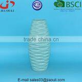 Embossed Wave Design Glazed Ice Blue Modern Ceramic Vase for Home Decor thumbnail-2
