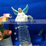 Newest Style Acrylic Led Light White Christmas Wreaths Angel With String Light thumbnail-1