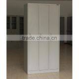Three-door Steel School Locker With Clothes Hanger and Mirror thumbnail-3