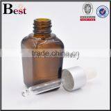 Hot Selling Good Quality 30ml Empty Amber Square Glass Bottle Essential Oil Perfume Cosmetic Packaging Free Sample thumbnail-2