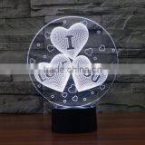 Novelty Valentine Gift 3D I Love You Night Light 7 Color Change LED Table Lamp Gift thumbnail-2