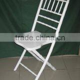 Classic White Event Wedding Beech Wood Folding Chair thumbnail-3