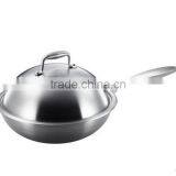 High Quality Highend Chinese Wok Round Bottom Composite Steel Wok thumbnail-2