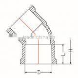 HIGH QUANLITY 45 DEG ELBOW OF PVC DIN STANDARD FITTINGS FOR WATER SUPPLY thumbnail-2