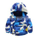 Boys Bright Blue Colour Hooded Anorak With Slant Zipper Childrens Winter Windproof Jacket thumbnail-1