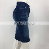 Ladies Customized Front-slit Pencil Cropped Denim Long Skirt thumbnail-2