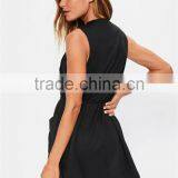 MGOO 2017 Custom High End Black Ponte Sleeveless Blazers Women Office Wear Foshan Mnaufacteure Women Blazers thumbnail-5