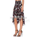 MGOO 2016 Imported OEM Services Floral Dancing Skirts For Women Ruffles Pleated Block Print Pattern Skirt 15145A923 thumbnail-6