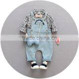 S17744A Toddlers Kids Outfits Baby Overalls 2pcs Clothes Sets thumbnail-2