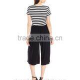 Women's Stripe Knit Wrap Bodice Jumpsuit With Dress Pants thumbnail-2