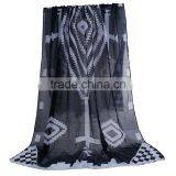 Voile Scarves & Wraps Rectangle White Black Geometric Yiwu Scarf thumbnail-1
