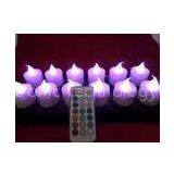 HIPS plastic   remote controlled  induction  rechargeable  led  candles with 12 colors