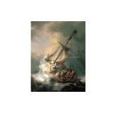 Sailing boat oil painting