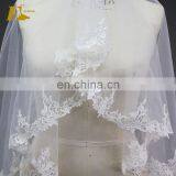 ED Bridal Wholesale Short 140cm Lace Trim White Ivory Bridal Veil For Wedding thumbnail-4