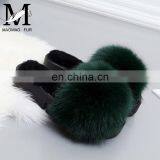 Wholesale Cheaper Fox Fur Shoes Slippers Fox Fur Slides Women Shoes thumbnail-2